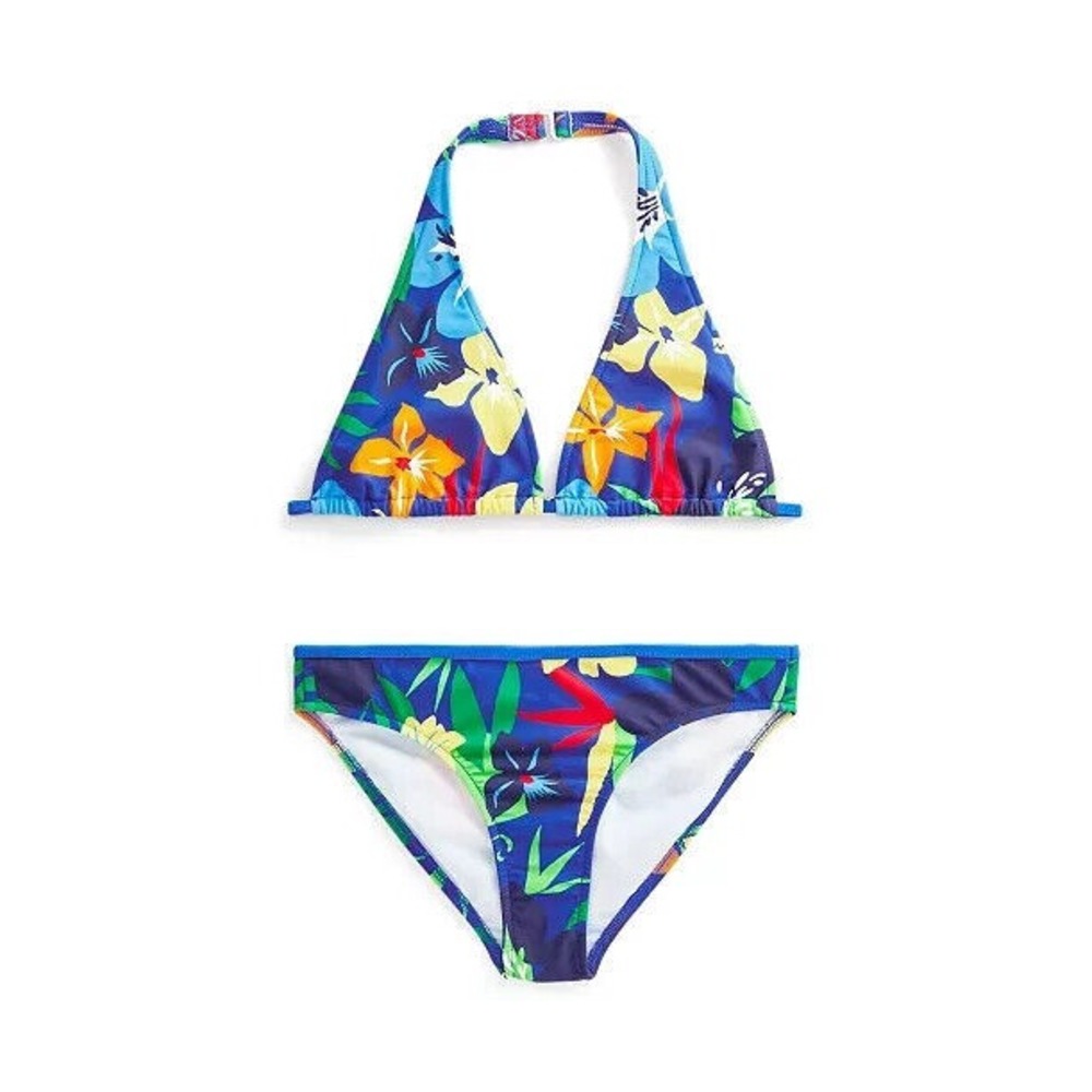 POLO RALPH LAUREN Girls Tropical Print Two Piece Swimsuit‎ Set Size 16
